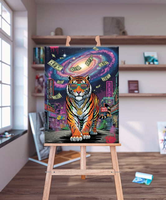 Galactic Hustler Tiger - CANVAS PAINTING