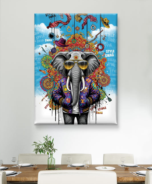 Elephant of Style & Swag - CANVAS PAINTING