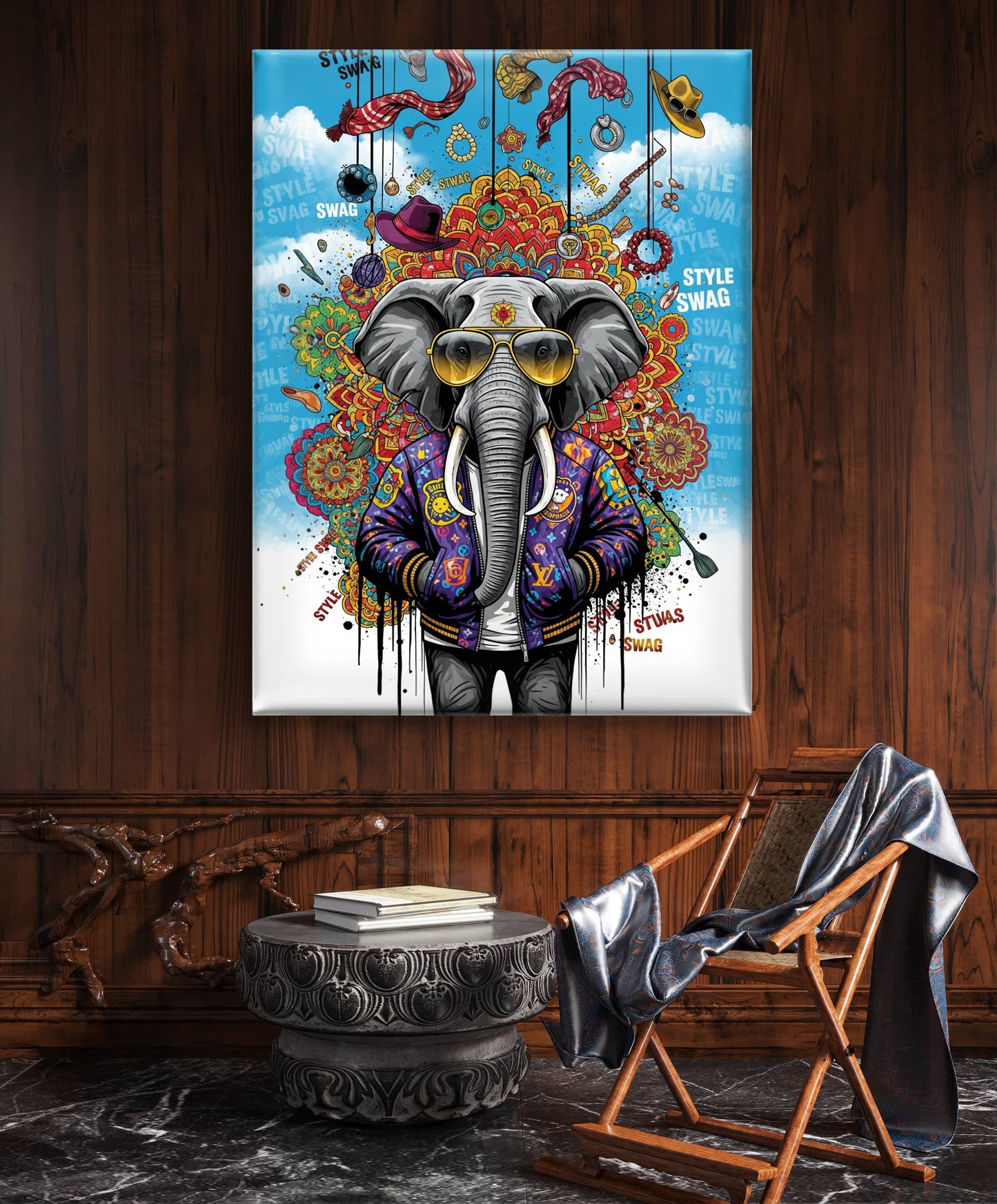 Elephant of Style & Swag - CANVAS PAINTING