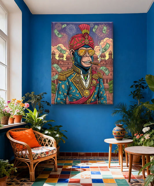 “The Majestic Monkey Maharaja” - CANVAS PAINTING