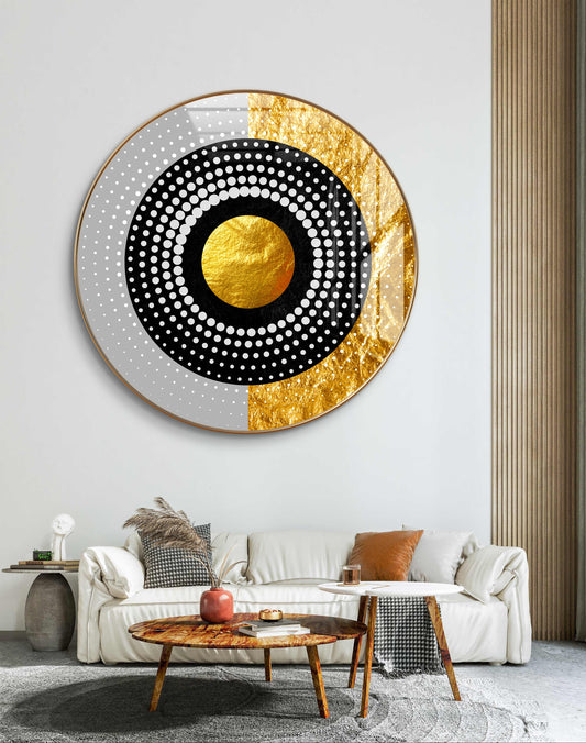 Round golden and silver spheres dots crystal resin