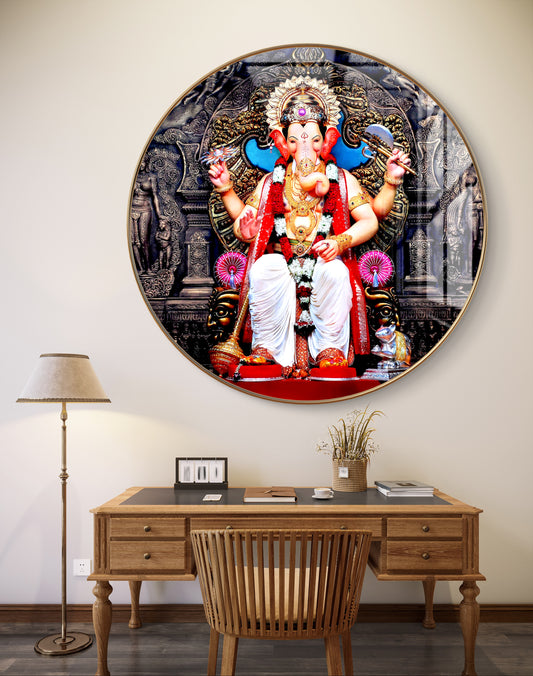 Round lalbaug cha raja Bombay ganpati crystal resin