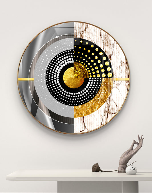 Round circle gold shape art crystal resin