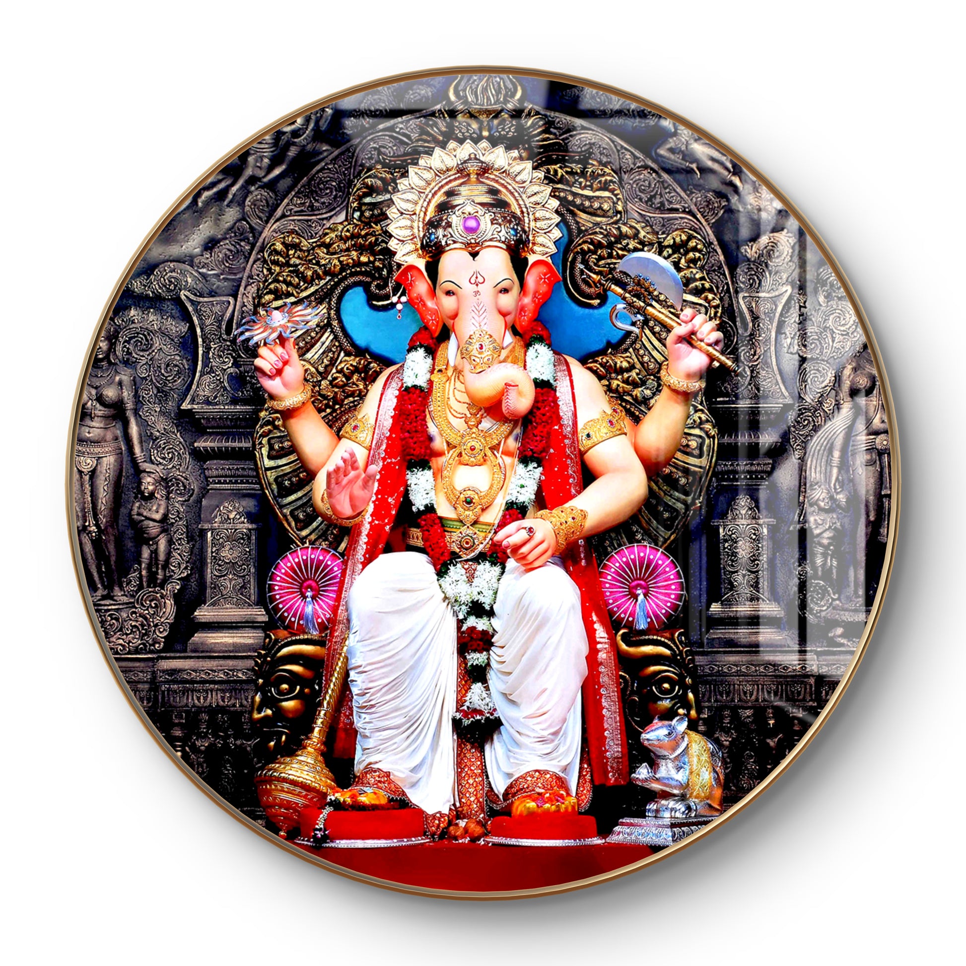 Round lalbaug cha raja Bombay ganpati crystal resin